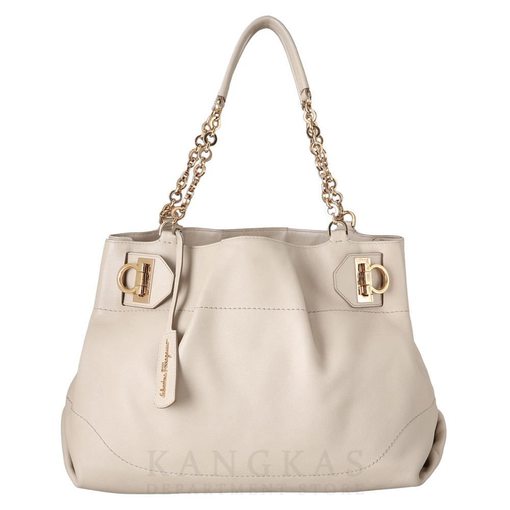 FERRAGAMO(USED)페레가모 간치니 버클 체인 토트백